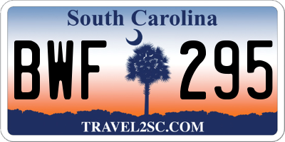 SC license plate BWF295