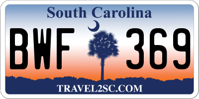 SC license plate BWF369