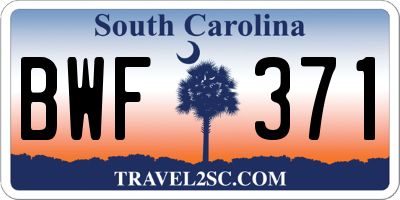 SC license plate BWF371