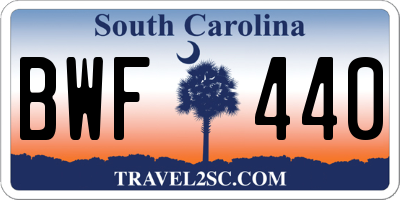 SC license plate BWF440
