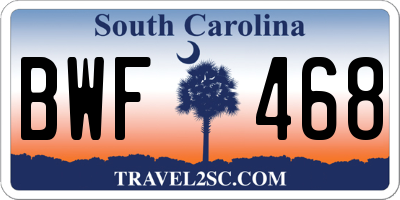 SC license plate BWF468