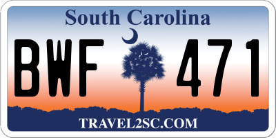 SC license plate BWF471
