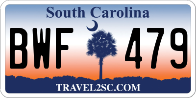 SC license plate BWF479
