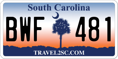 SC license plate BWF481