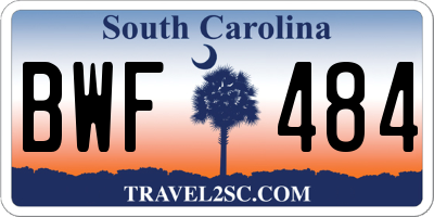 SC license plate BWF484