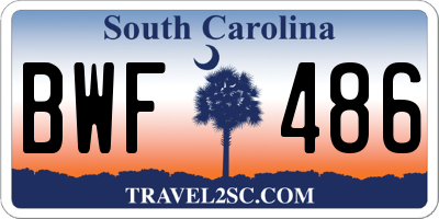 SC license plate BWF486