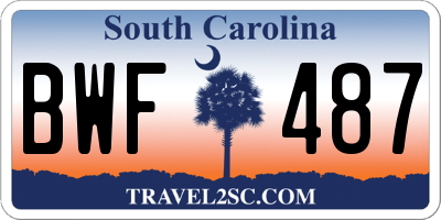 SC license plate BWF487
