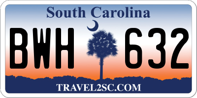 SC license plate BWH632