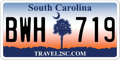 SC license plate BWH719