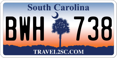 SC license plate BWH738