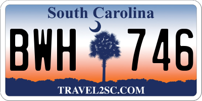SC license plate BWH746