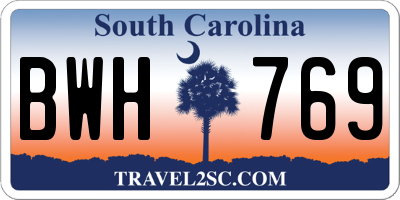 SC license plate BWH769