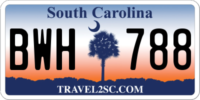 SC license plate BWH788