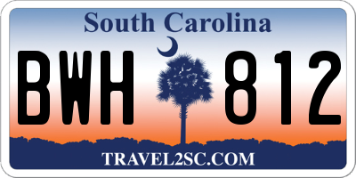 SC license plate BWH812