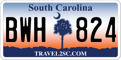 SC license plate BWH824