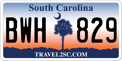 SC license plate BWH829