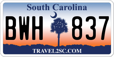 SC license plate BWH837