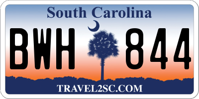 SC license plate BWH844