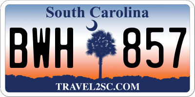 SC license plate BWH857