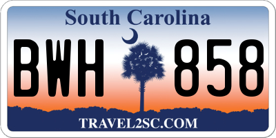 SC license plate BWH858