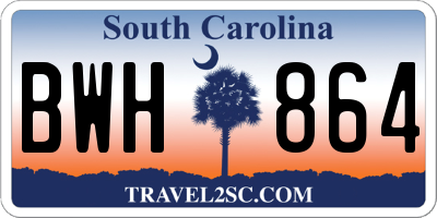 SC license plate BWH864