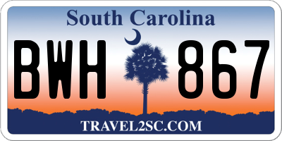 SC license plate BWH867