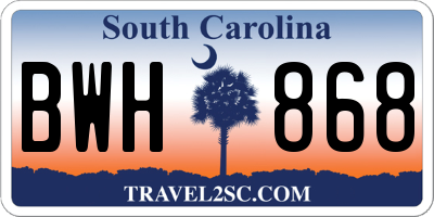 SC license plate BWH868