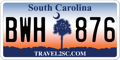 SC license plate BWH876