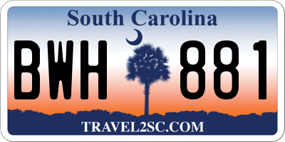 SC license plate BWH881