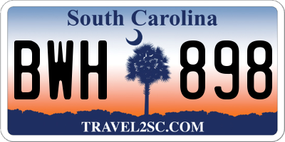 SC license plate BWH898