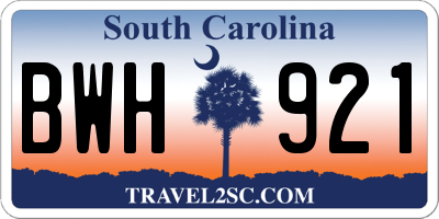 SC license plate BWH921