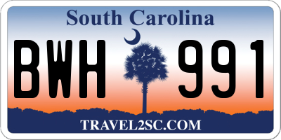 SC license plate BWH991