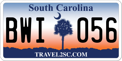 SC license plate BWI056