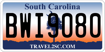 SC license plate BWI9080