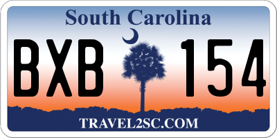 SC license plate BXB154