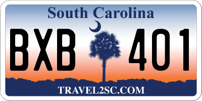 SC license plate BXB401