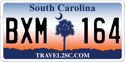 SC license plate BXM164