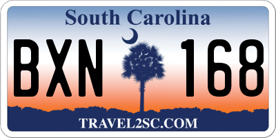 SC license plate BXN168