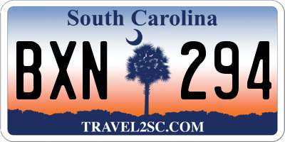 SC license plate BXN294