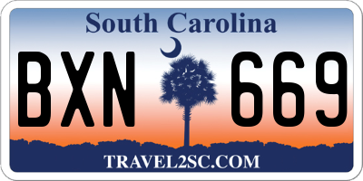 SC license plate BXN669