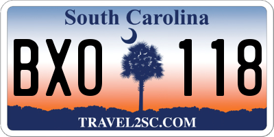 SC license plate BXO118