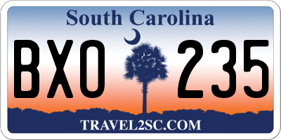 SC license plate BXO235