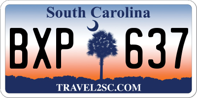 SC license plate BXP637