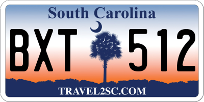 SC license plate BXT512