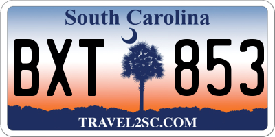 SC license plate BXT853