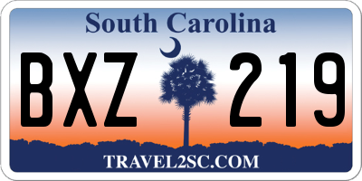 SC license plate BXZ219