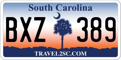 SC license plate BXZ389