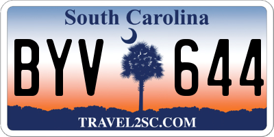 SC license plate BYV644