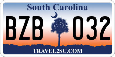 SC license plate BZB032