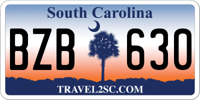SC license plate BZB630